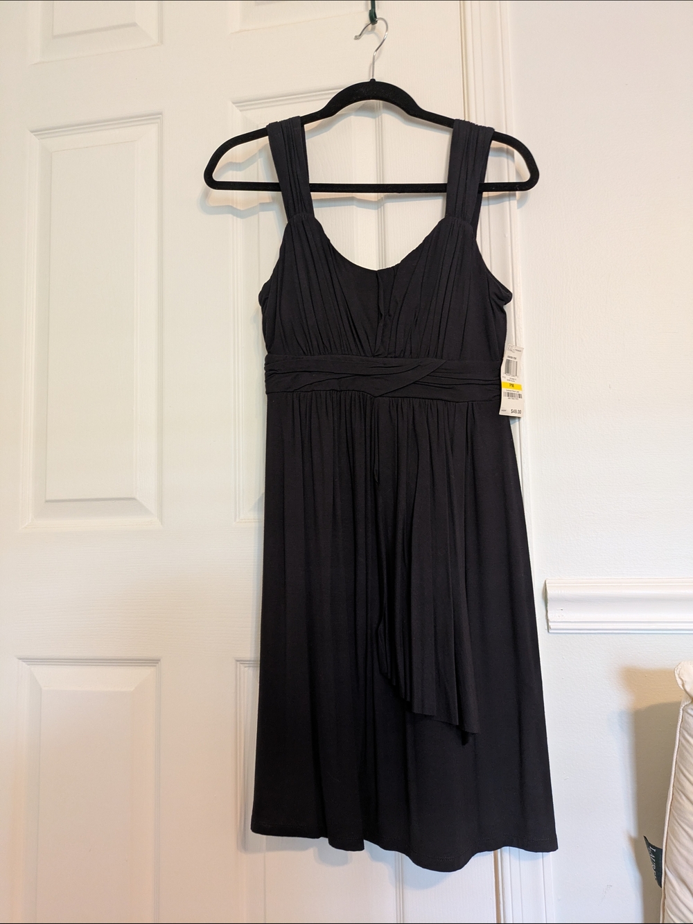 Style & Co. Black Sleeveless Midi Dress with Pleated Bodice